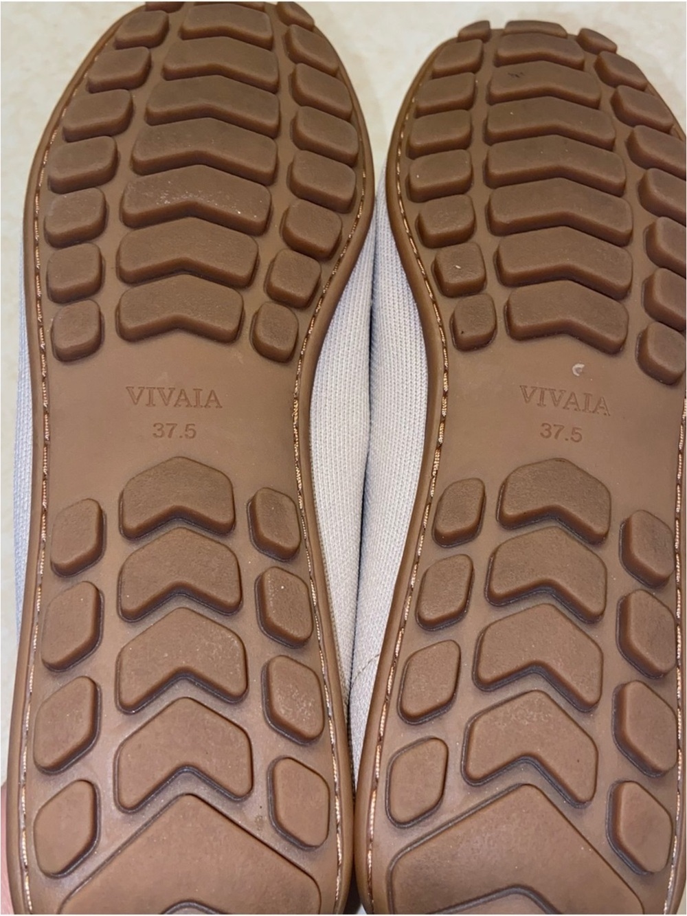 Vivaia Loafers Womens Size 37.5 Jackie Square Toe Beige Knit Shoes Driving Moc - Picture 4 of 11